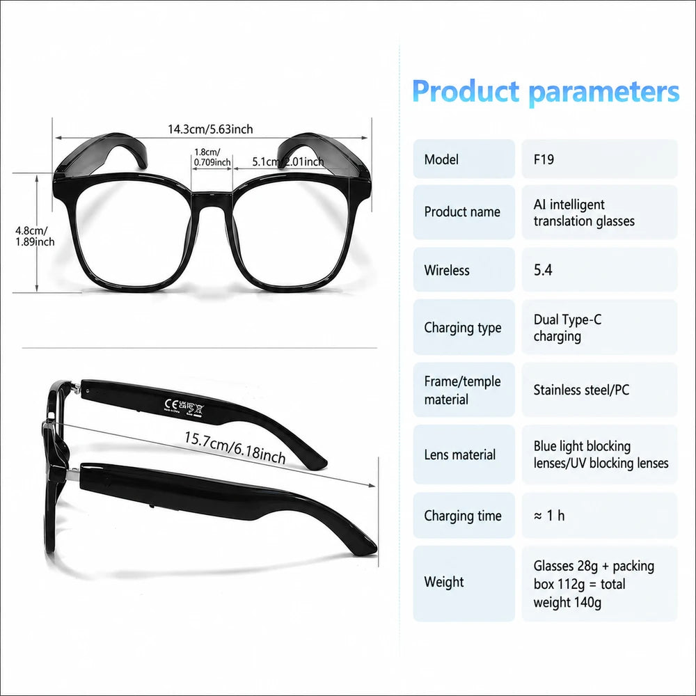 Smart AI Translation Wireless Glasses SG01