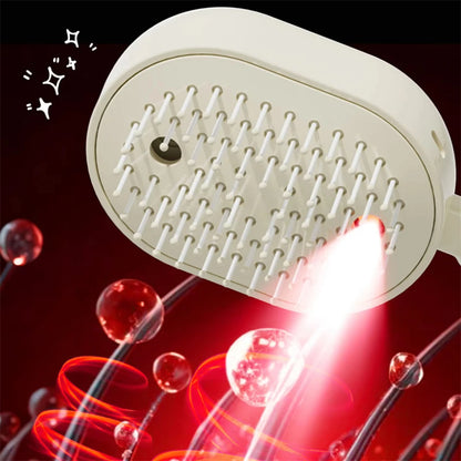 Wet Electrics Hairbrush with Water Spray Rechargeable Steams Hair Straightener USB-C Charging for Both Long & Short Hairs